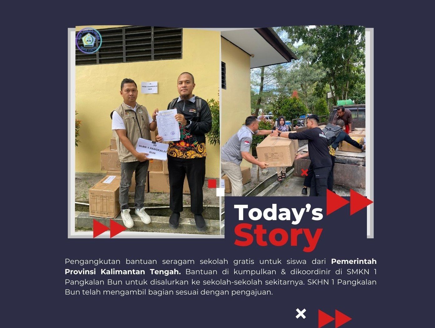 SKh Negeri 1 Pangkalan Bun Terima Bantuan Paket Seragam Sekolah dari Pemerintah Provinsi Kalimantan Tengah